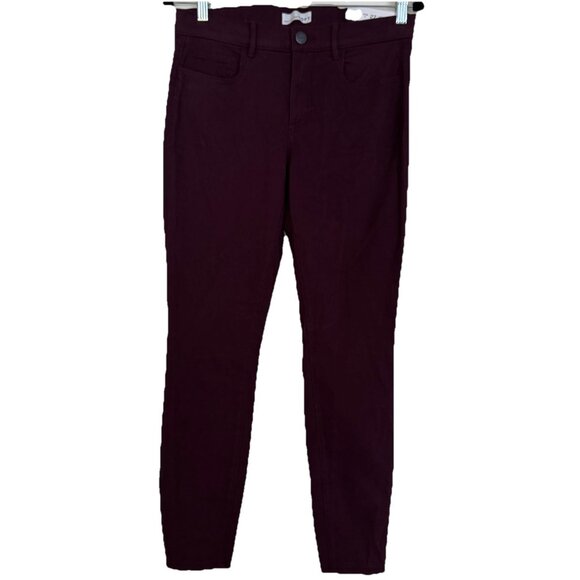 LOFT Leggings Women’s 4 27 Maroon Soft 5 Pocket Style Stretch Holiday - Picture 1 of 6